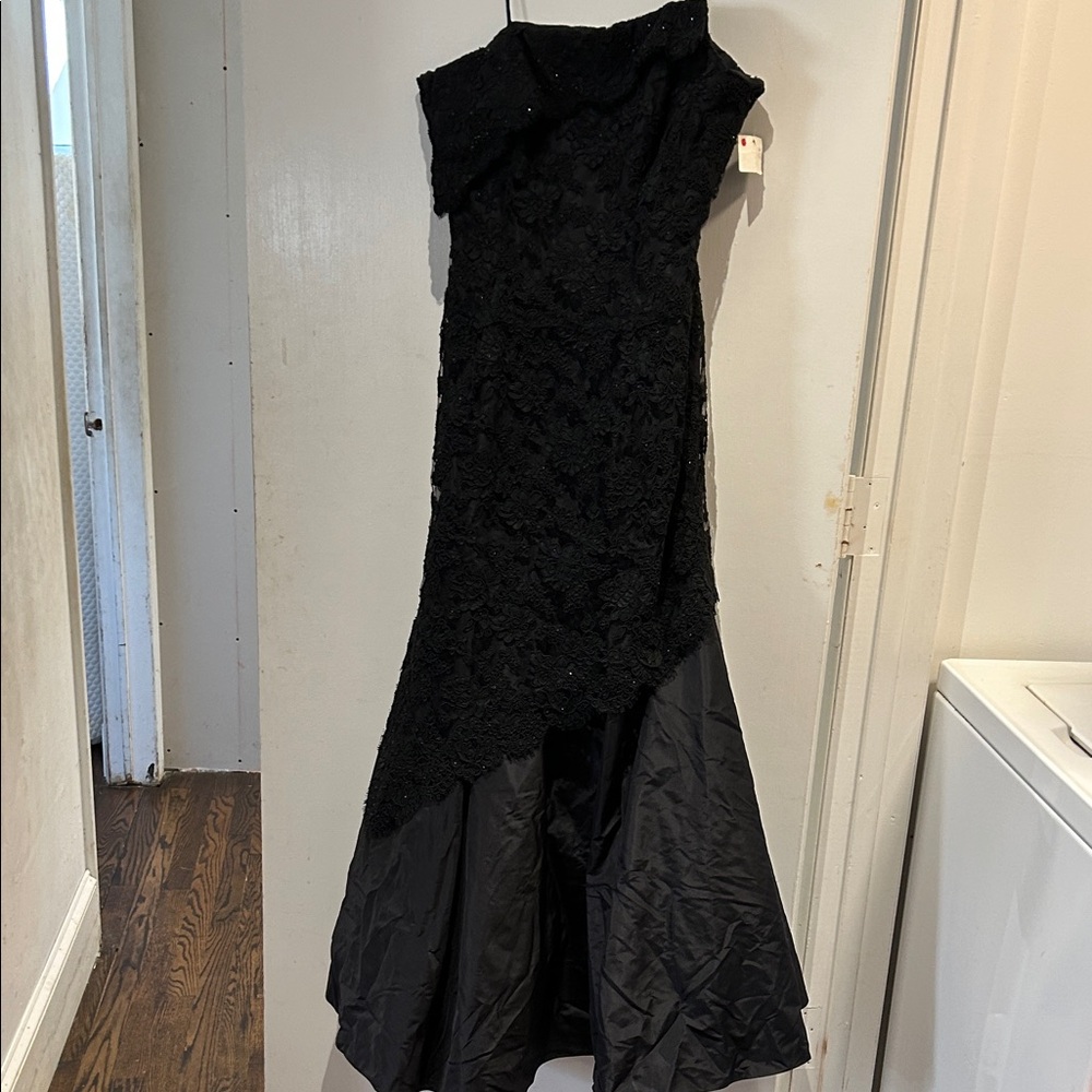 Strapless Black Evening Gown